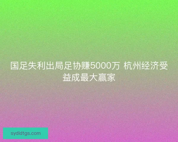 国足失利出局足协赚5000万 杭州经济受益成最大赢家