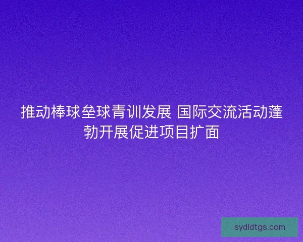 推动棒球垒球青训发展 国际交流活动蓬勃开展促进项目扩面